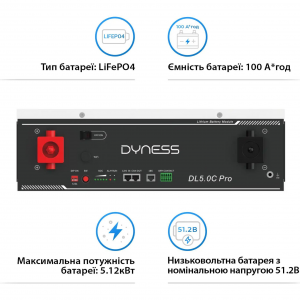 Акумулятор Dyness LiFePO4 48V (48V/100Ah/5120Wh) (DL5.0C Pro)