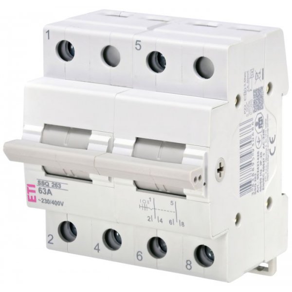 Перемикач навантаження SSQ 263 "1-0-2", 2p 63A, ETI [2421426]