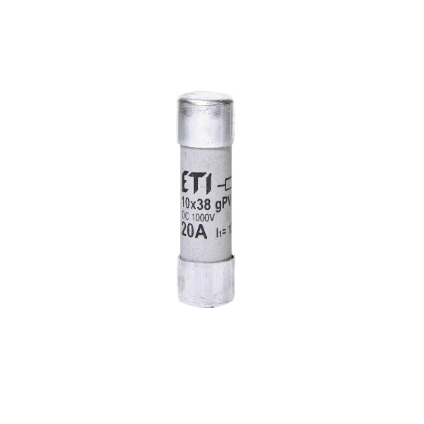 Плавкий запобіжник ETI 20A gPV CH10x38 DC 1000V (10kA) постійний струм (002625085)