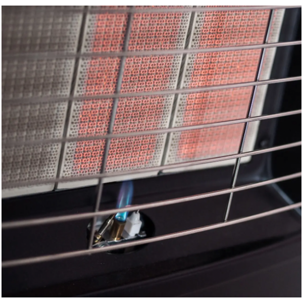 Газовый конвектор FLATELLI RS-42 Чёрный с шлангом и редуктором + баллон газовый пропан-бутан 11 кг / 27 л/ 4.2 кВт