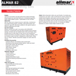 Промисловий дизельний 3 фазний генератор ALMAR ARAA82 Електрозапуск / 82 kWa / ALIMAR альтернатор