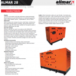 Промисловий дизельный 3 фазний генератор ALMAR ARAA28 Електрозапуск / 28 kWa / ALIMAR альтернатор