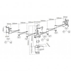 Кронштейн для монитора Brateck LDT02-C036