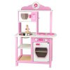 Детская кухня Viga Toys из дерева, бело-розовая (50111)
