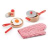 Детский кухонный набор Viga Toys Игрушечная посуда из дерева, красный (50721)