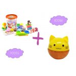 Лизун-антистресс "Mr. Boo: Киса" + Легкий прыгающий пластилин "Moon Light Clay 2"