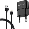 Сетевое зарядное устройство AWEI C-832 Travel charger + Lightning cable 1USB 2.1A Black