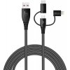 Кабель Tronsmart LAC10 Lightning MicroUSB Type-C Universal 3in1 Cable Grey