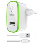 Сетевое зарядное устройство Belkin Travel charger 1USB 2.1A + MicroUsb cable White