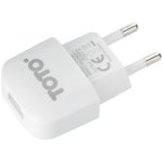 Сетевое зарядное устройство TOTO TZV-42 Led Travel charger 1USB 1A White