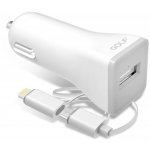 Автомобильное зарядное устройство GOLF GF-C3 Car charger + 2 in 1 cable 1USB 2,1A White