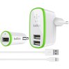 Сетевое зарядное устройство Belkin Travel charger 2USB 2.1A + Car charger 1USB 2.1A + Lightning cable White