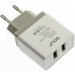 Сетевое зарядное устройство GOLF GF-U2 Travel charger 2USB 2,1A White
