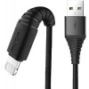 Кабель Rock Hi-Tensile lightning Charge & Sync round Cable 1,2M Black