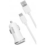 Автомобильное зарядное устройство INKAX CD-12 Car charger + Type-C cable 2USB 2.1A White