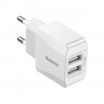 Сетевое зарядное устройство Baseus Mini Dual-U MN02 2-Port USB 2.1A White