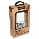 Сетевое зарядное устройство Remax Proda RP-U11 + cable Lightning 1-Port USB 1.0A White